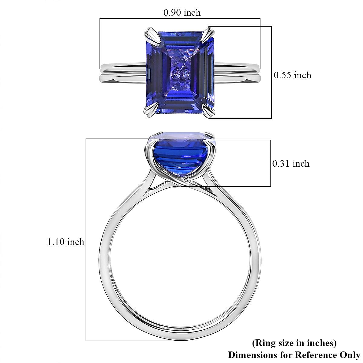 Rhapsody AAAA Tanzanite and E-F VS2 Diamond 5.00 ctw Solitaire Ring in 950 Platinum (Size 7.0) 5.85 Grams image number 6