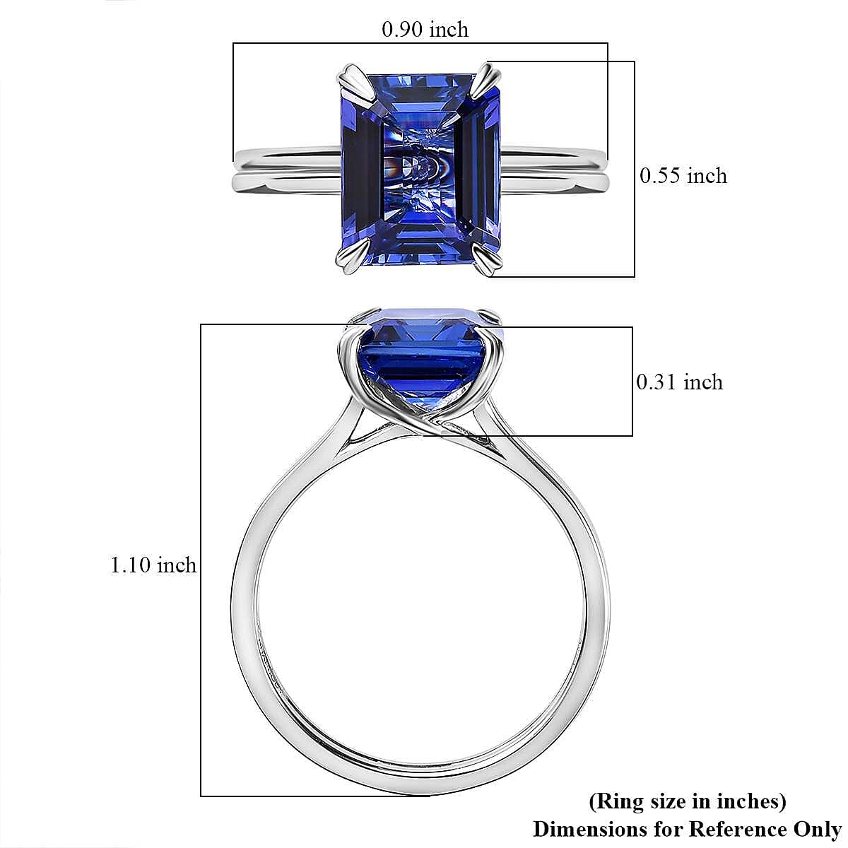 Rhapsody AAAA Tanzanite and E-F VS2 Diamond 5.00 ctw Solitaire Ring in 950 Platinum (Size 8.0) 5.85 Grams image number 5