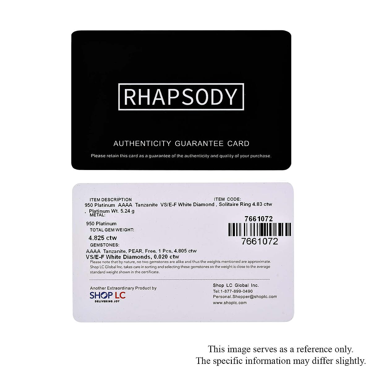 Certified & Appraised Rhapsody 950 Platinum AAAA Tanzanite and E-F VS2 Diamond Solitaire Ring (Size 6.0) 5.25 Grams 5.30 ctw image number 6