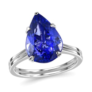 Rhapsody 950 Platinum AAAA Tanzanite and E-F VS2 Diamond Solitaire Ring (Size 6.0) 5.25 Grams 4.80 ctw