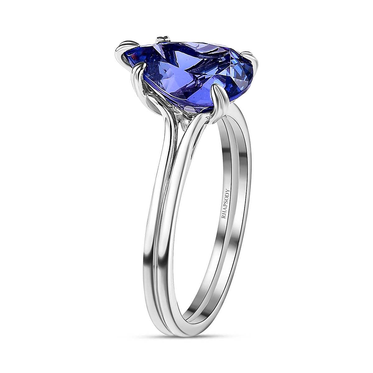Rhapsody 950 Platinum AAAA Tanzanite and E-F VS2 Diamond Solitaire Ring (Size 7.0) 5.25 Grams 4.80 ctw image number 3