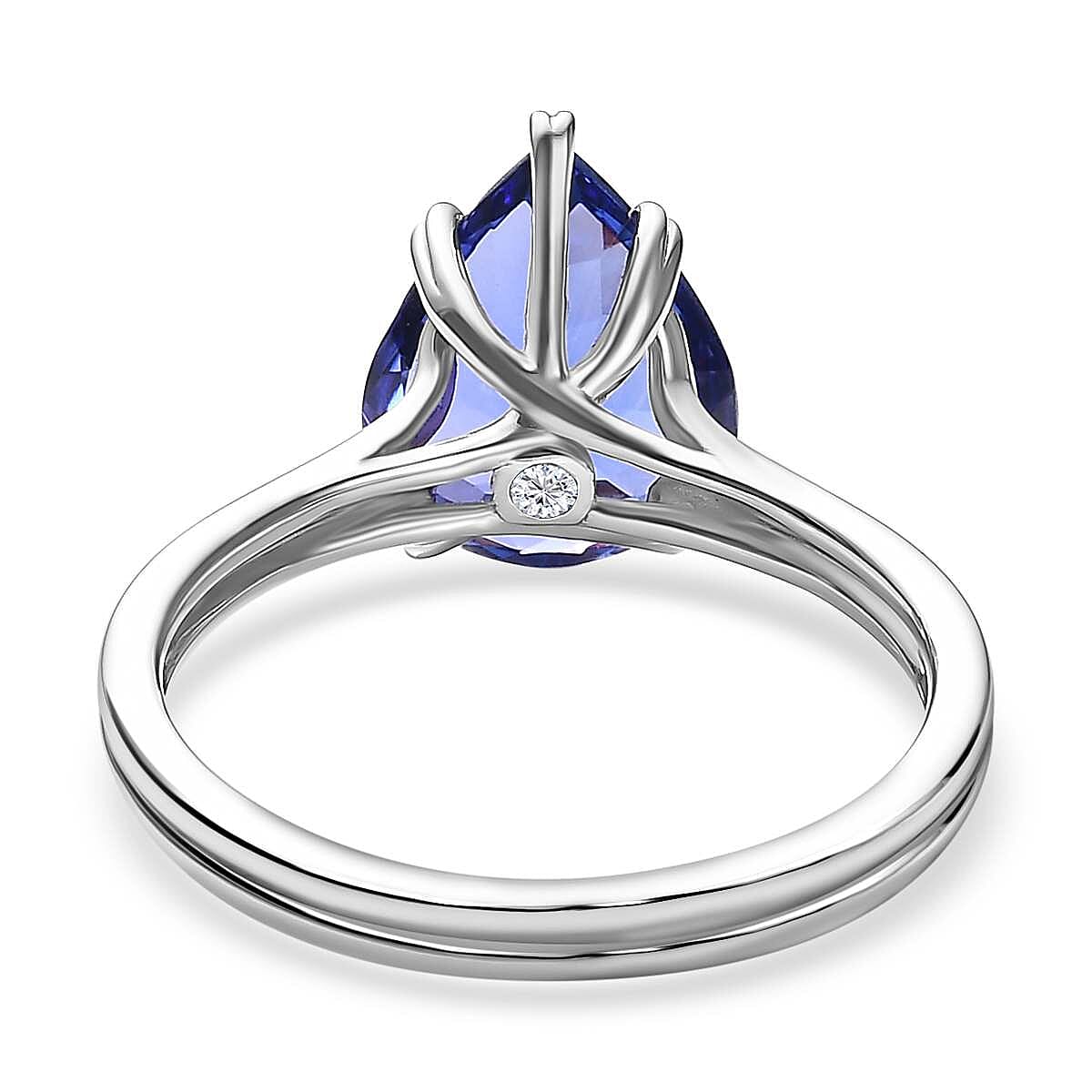 Rhapsody 950 Platinum AAAA Tanzanite and E-F VS2 Diamond Solitaire Ring (Size 7.0) 5.25 Grams 4.80 ctw image number 4