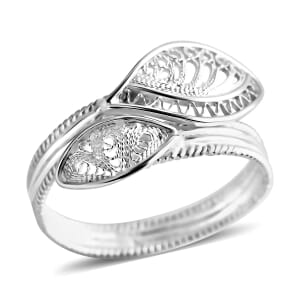 Artistry Tarakashi Collection Bypass Ring in Sterling Silver (Size 10.0) 2.84 Grams
