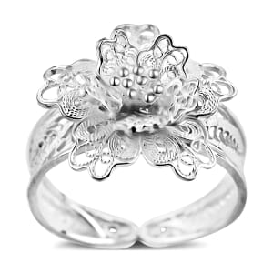 Artistry Tarakashi Collection Sterling Silver Blossom Floral Ring (Size 11.0) 3.70 Grams