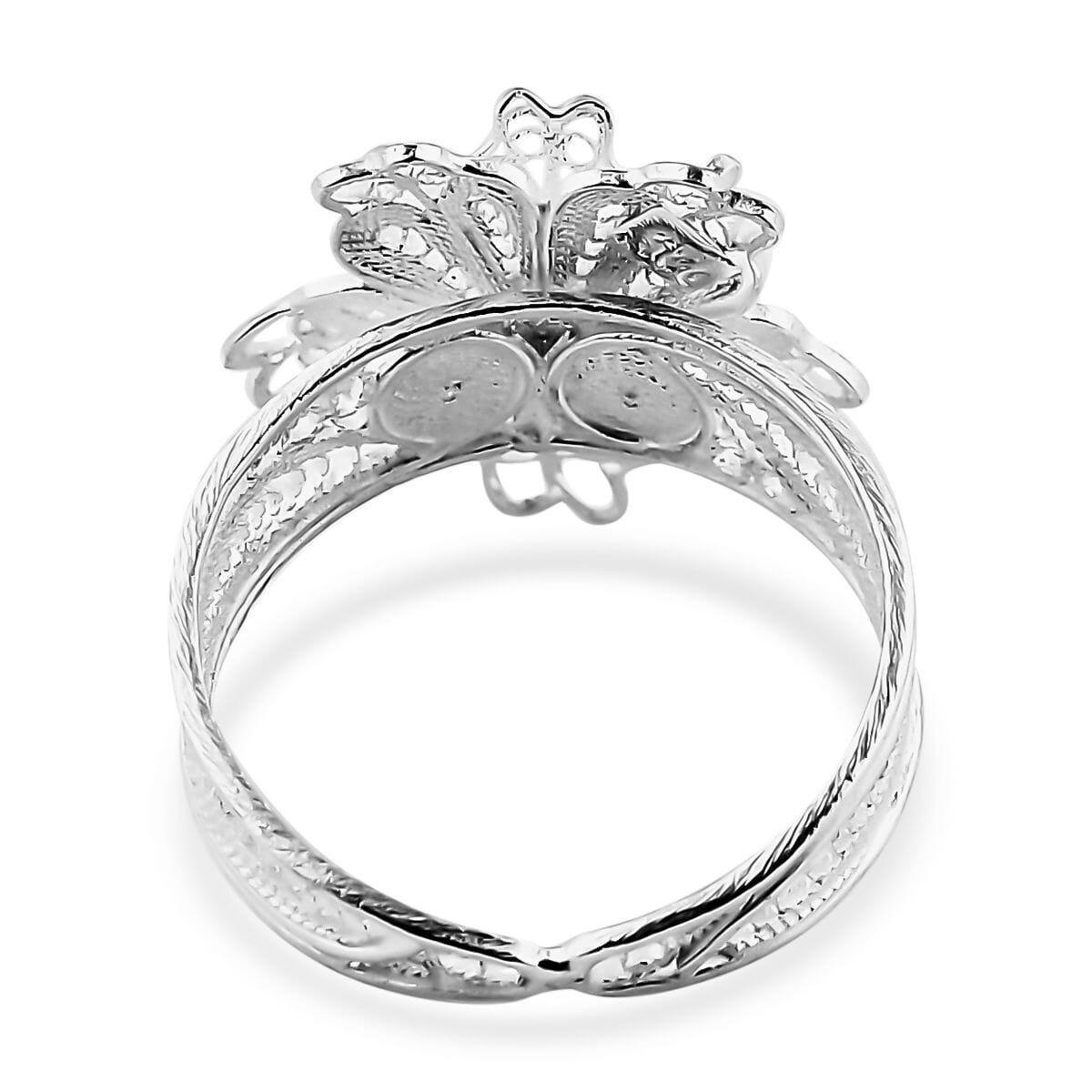 Artistry Tarakashi Collection Sterling Silver Blossom Floral Ring (Size 11.0) 3.70 Grams image number 4