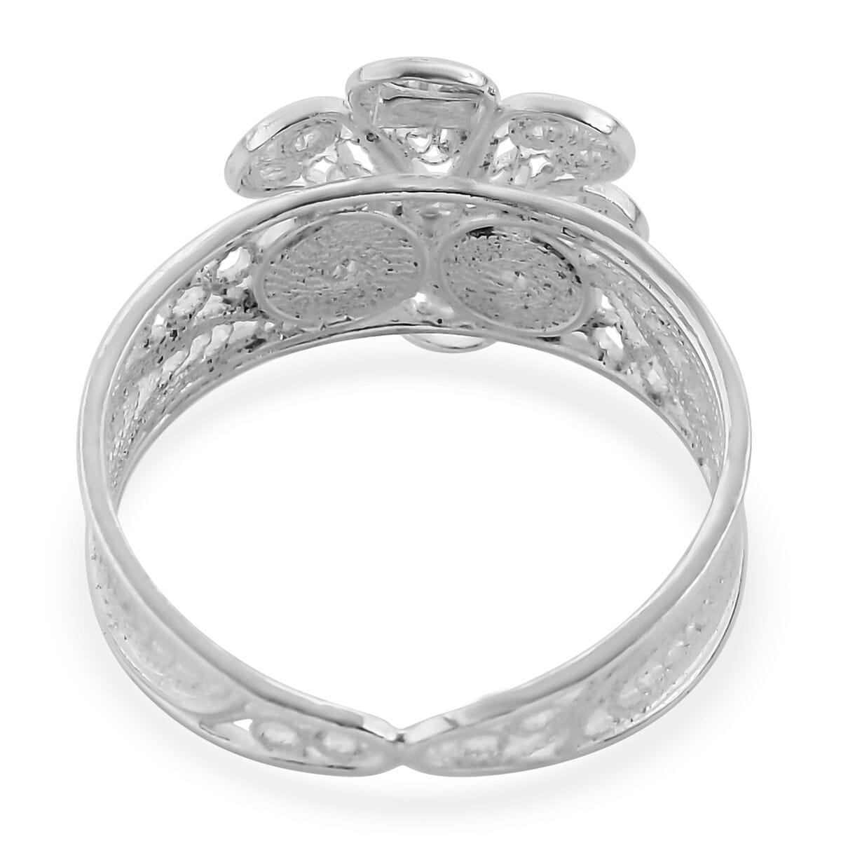 Artistry Tarakashi Collection Sterling Silver Plumeria Floral Ring (Size 8.0) 2.65 Grams image number 4
