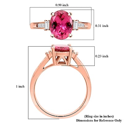 Certified & Appraised Iliana 18K Rose Gold AAA Ouro Fino Rubellite and G-H I2 Diamond Ring (Size 10.0) 2.25 ctw