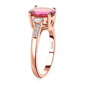 Certified & Appraised Iliana 18K Rose Gold AAA Ouro Fino Rubellite and G-H I2 Diamond Ring (Size 7.0) 2.25 ctw