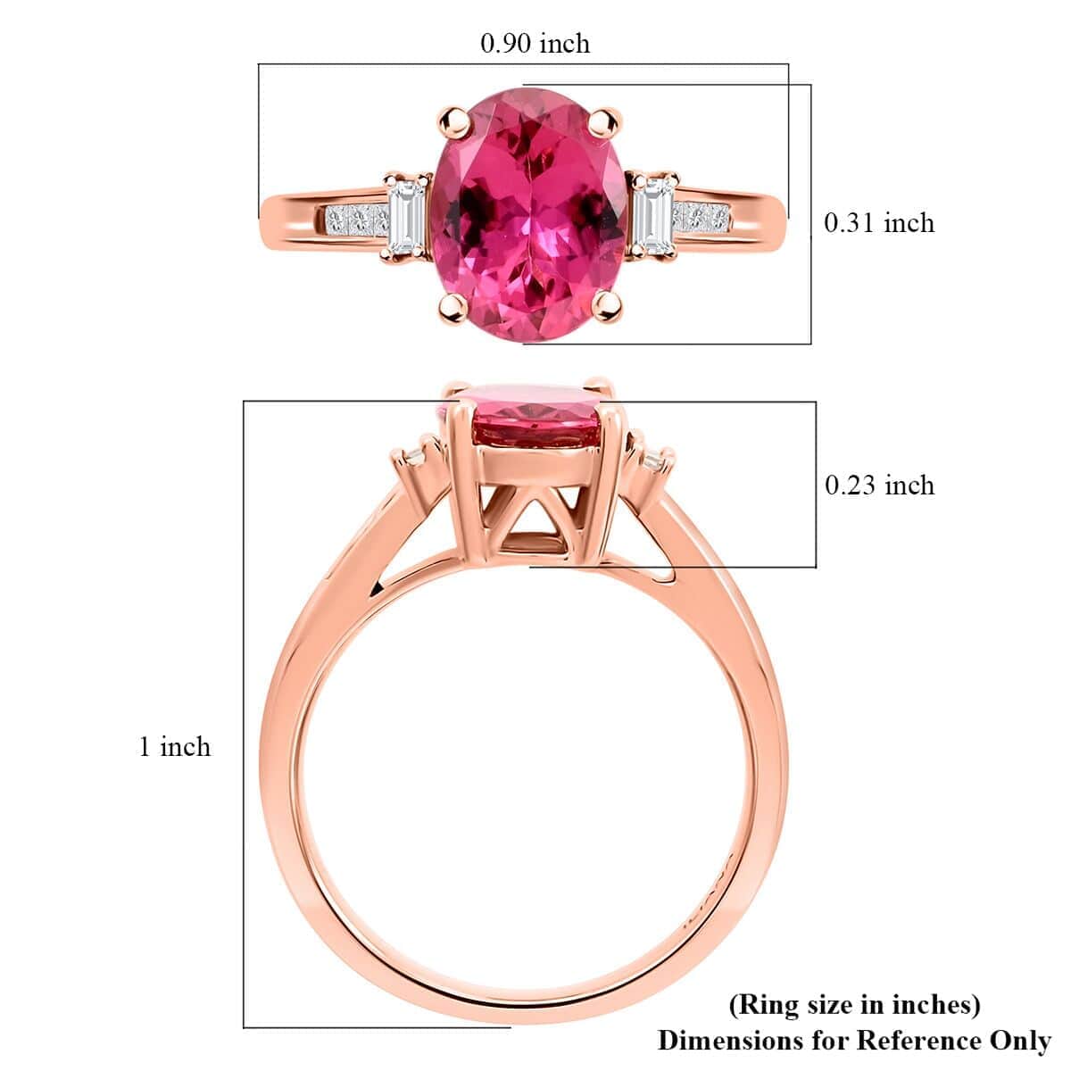 Certified & Appraised Iliana 18K Rose Gold AAA Ouro Fino Rubellite and G-H I2 Diamond Ring (Size 7.0) 2.25 ctw image number 5