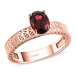 Certified & Appraised Luxoro AAA Ouro Fino Rubellite 1.05 ctw Solitaire Ring in 14K Rose Gold (Size 8.0)