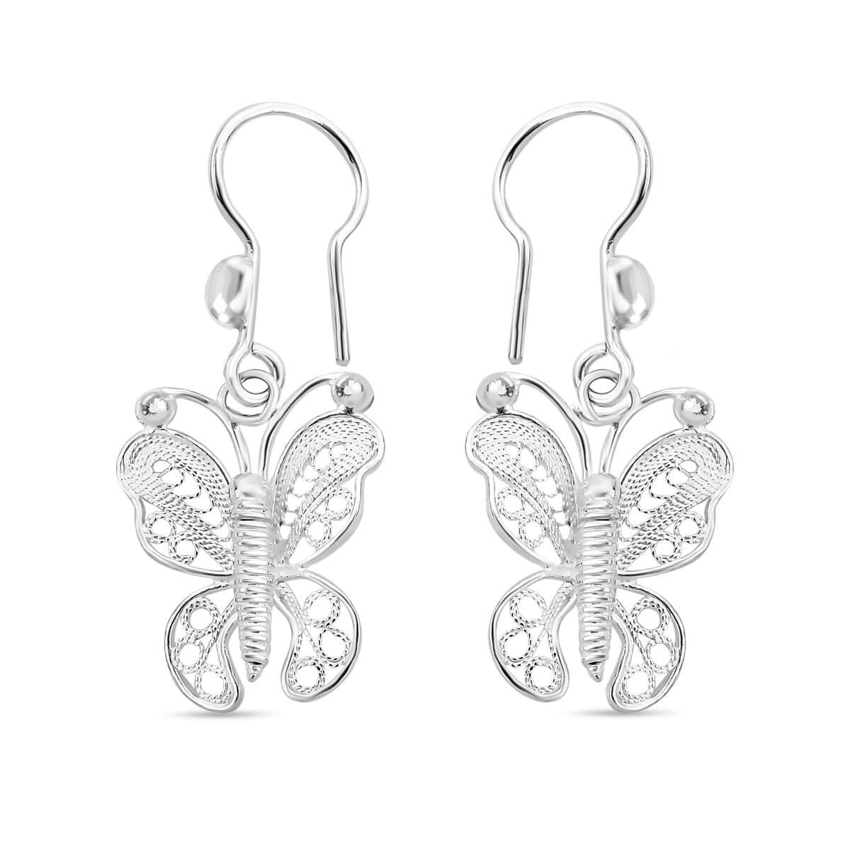 Artistry Tarakashi Collection Sterling Silver Butterfly Earrings 2.75 Grams image number 0