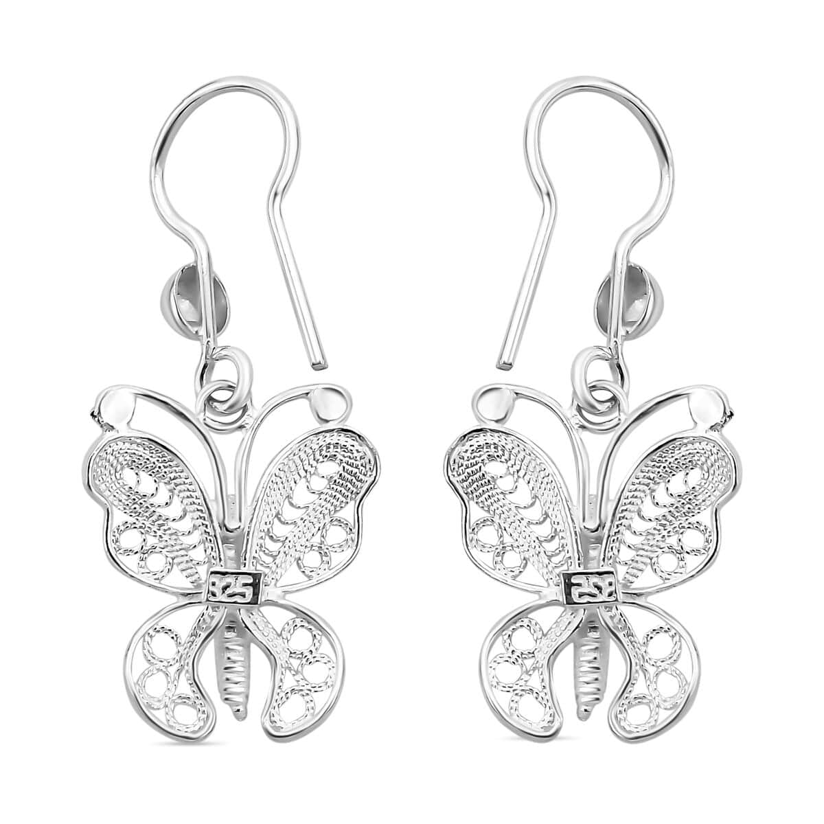 Artistry Tarakashi Collection Sterling Silver Butterfly Earrings 2.75 Grams image number 3