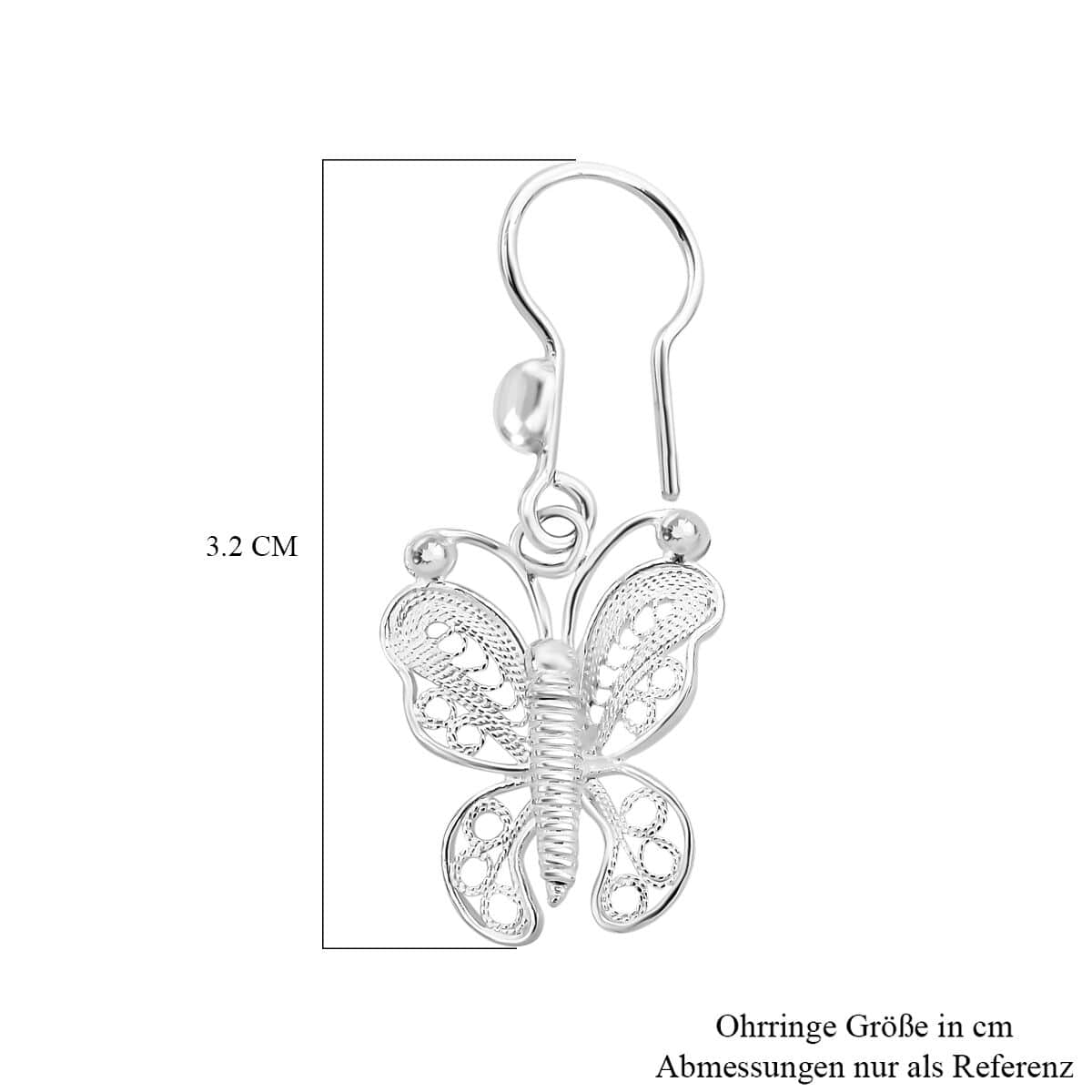 Artistry Tarakashi Collection Sterling Silver Butterfly Earrings 2.75 Grams image number 4