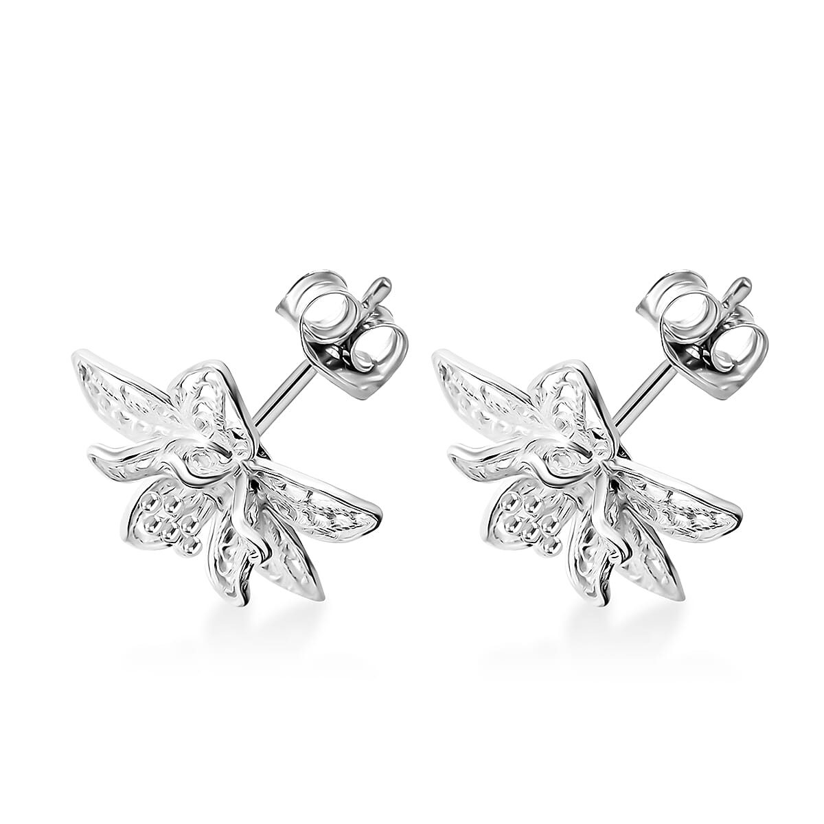 Flower Stud Earrings in Sterling Silver 3.35 Grams