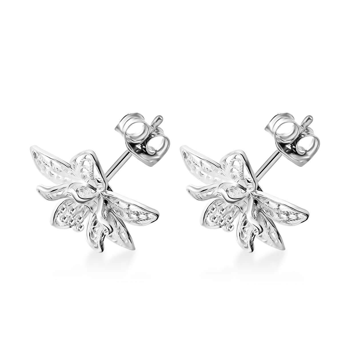 Flower Stud Earrings in Sterling Silver 3.35 Grams image number 3