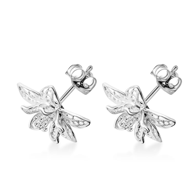 Flower Stud Earrings in Sterling Silver 3.35 Grams