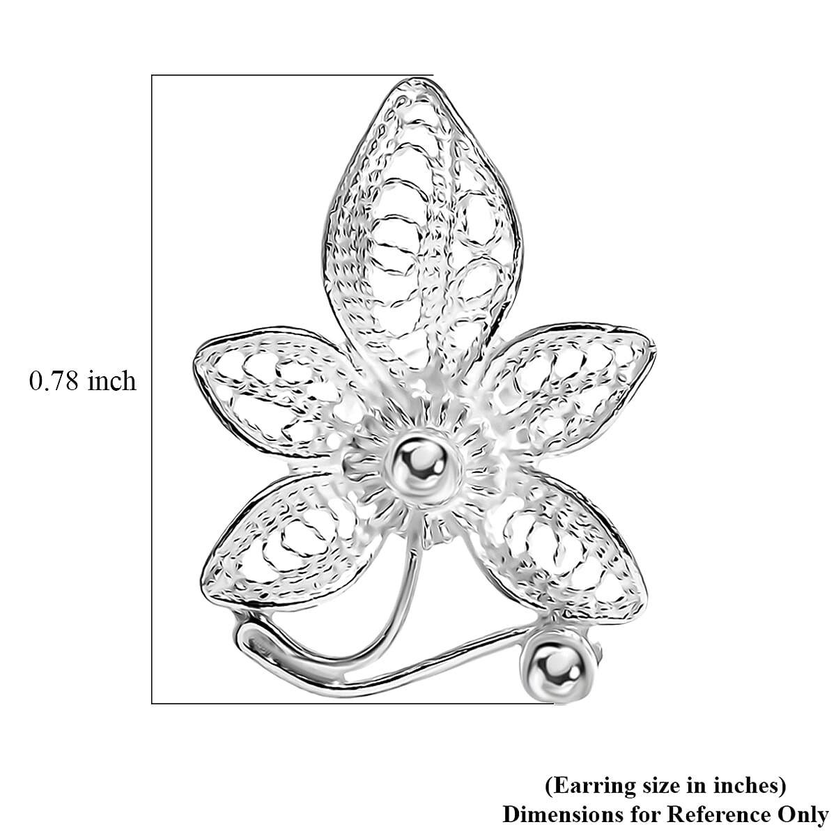 Artistry Tarakashi Collection Sterling Silver Floral Earrings 2.52 Grams