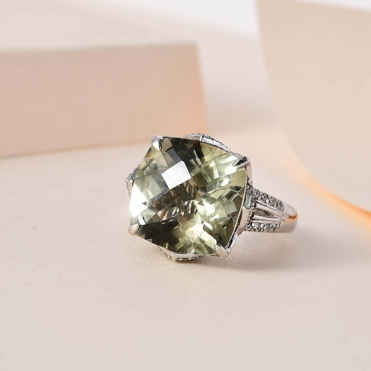 GP Bella Italia Collection AAA Montezuma Prasiolite and Multi Gemstone Ring in Platinum Over Sterling Silver (Size 10.0) 12.00 ctw image number 1