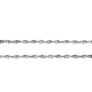 Rhodium Over Sterling Silver Chain Necklace (24 Inches) 3.21 Grams