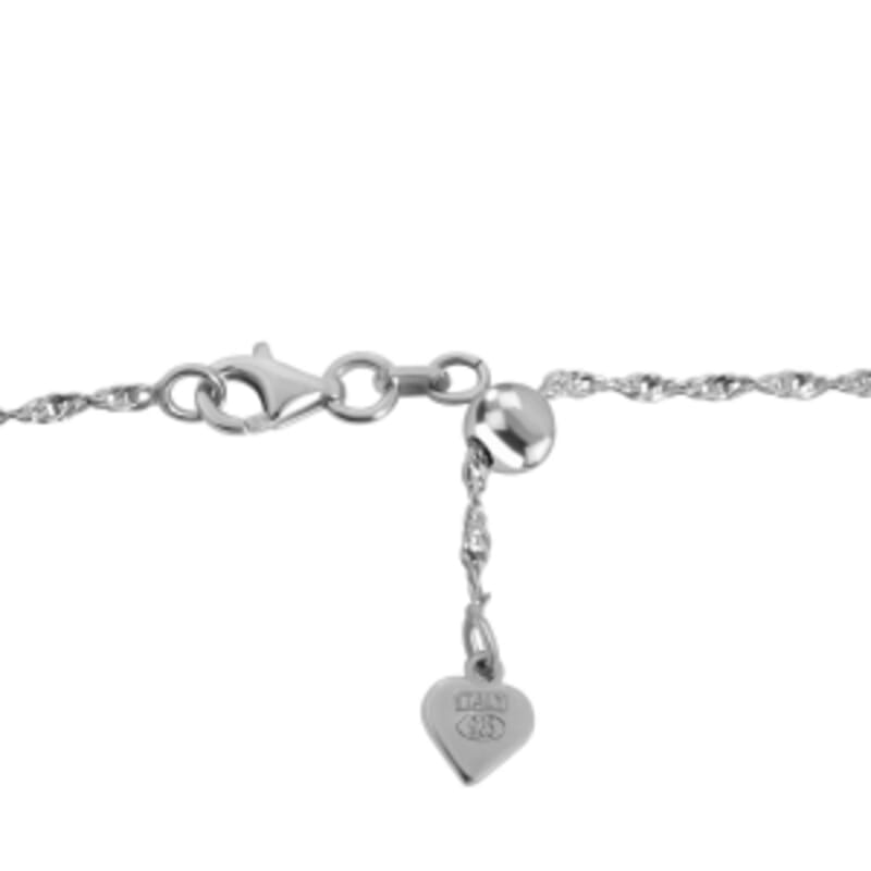 Rhodium Over Sterling Silver Chain Necklace (24 Inches) 3.21 Grams