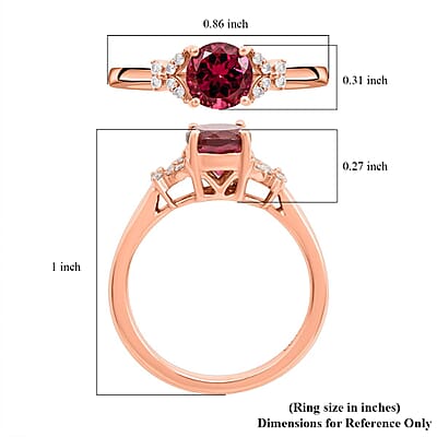 Certified & Appraised Luxoro 14K Rose Gold AAA Ouro Fino Rubellite and G-H I2 Diamond Ring (Size 10.0) 1.00 ctw