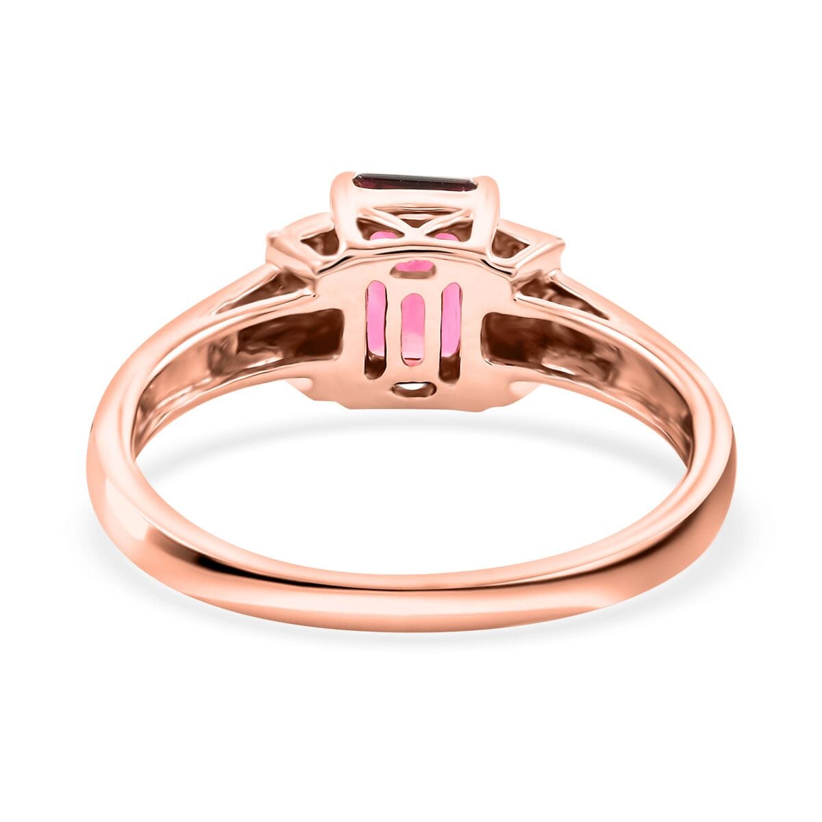 Certified & Appraised Luxoro 14K Rose Gold AAA Ouro Fino Rubellite and G-H I2 Diamond Ring (Size 9.0) 1.80 ctw image number 4