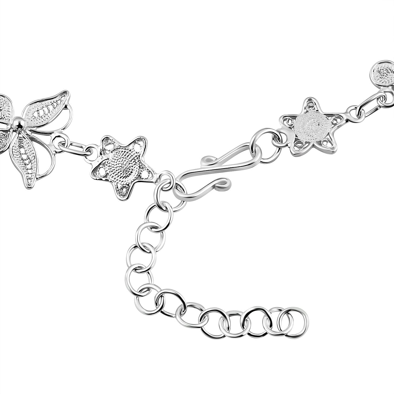 Artistry Tarakashi Collection Sterling Silver Butterfly Bracelet (7.25-7.75In) 6.90 Grams