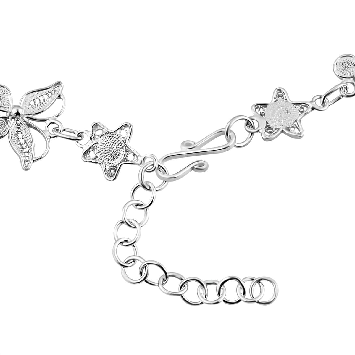 Artistry Tarakashi Collection Sterling Silver Butterfly Bracelet (7.25-7.75In) 6.90 Grams image number 3