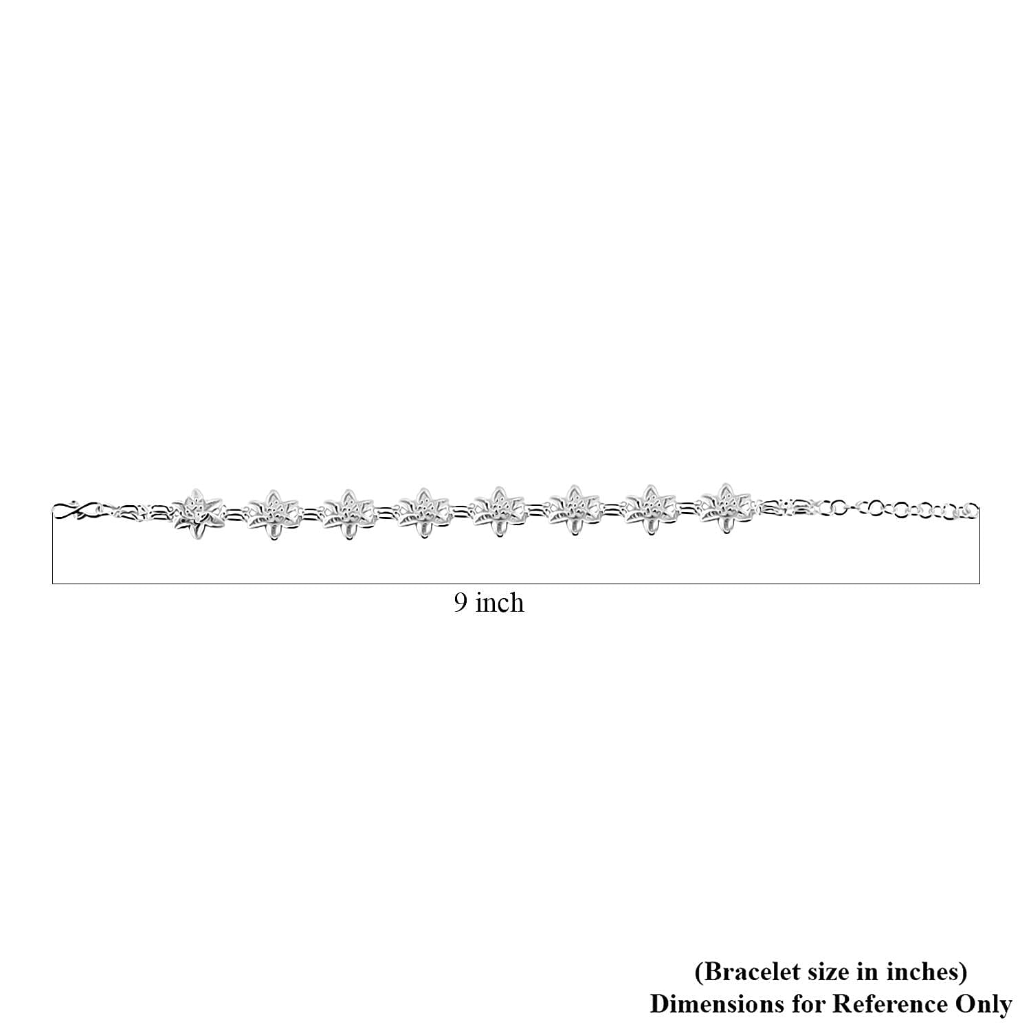 Artistry Tarakashi Collection Sterling Silver Floral Bracelet (7.25-9.0In) 8.90 Grams