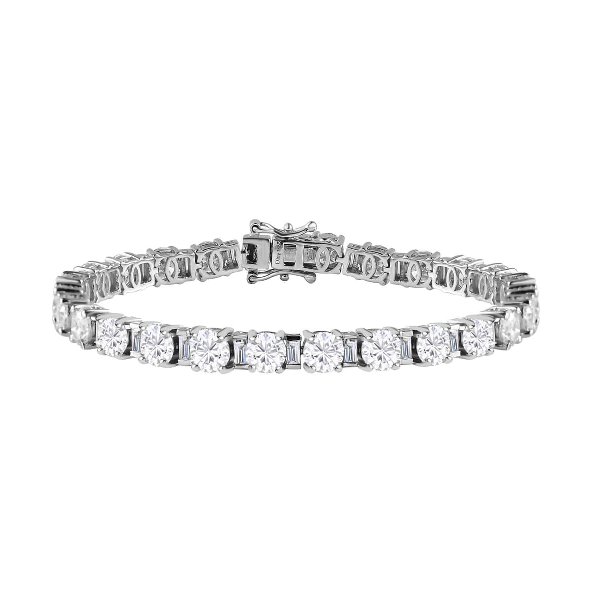 Moissanite Tennis Bracelet in Platinum Over Sterling Silver (7.25 In) 12.10 ctw image number 0