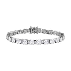 Moissanite Tennis Bracelet in Platinum Over Sterling Silver (7.25 In) 12.10 ctw