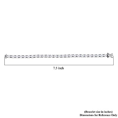 Moissanite Tennis Bracelet in Platinum Over Sterling Silver (7.25 In) 12.10 ctw