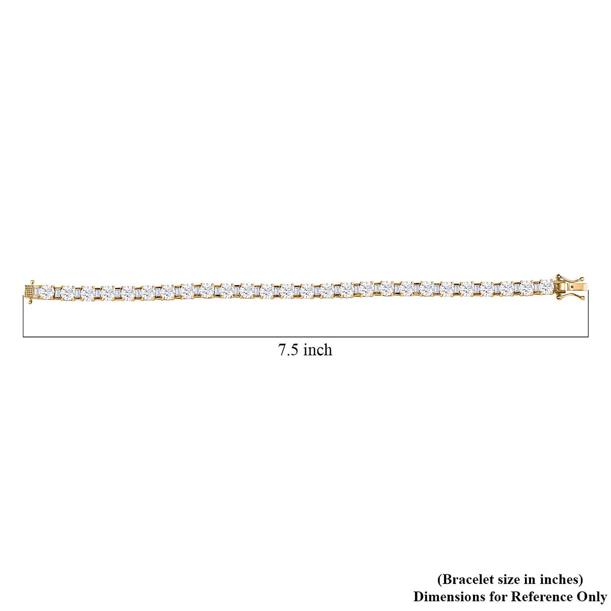 Moissanite Tennis Bracelet in Vermeil Yellow Gold Over Sterling Silver (7.25 In) 12.10 ctw image number 4