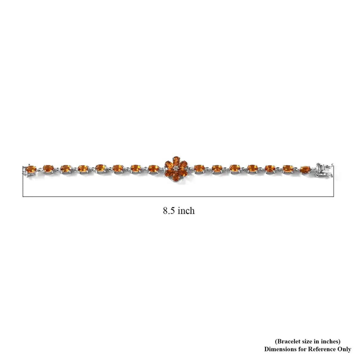 Santa Ana Madeira Citrine, White Zircon Floral Bracelet in Platinum Over Sterling Silver (6.50 In) 8.20 ctw image number 6