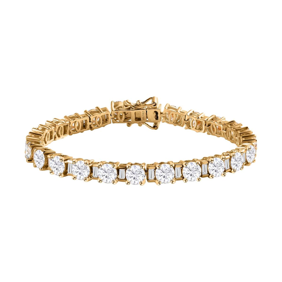 Moissanite Tennis Bracelet in Vermeil Yellow Gold Over Sterling Silver (6.50 In) 10.75 ctw image number 0