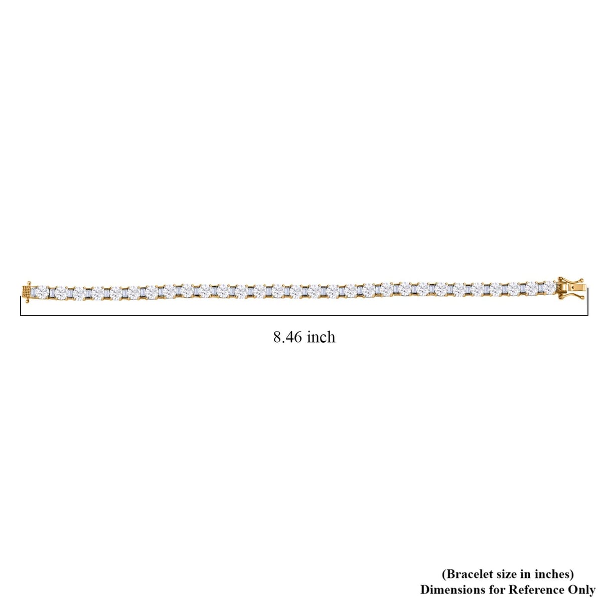 Moissanite Tennis Bracelet in Vermeil Yellow Gold Over Sterling Silver (8.00 In) 13.50 ctw image number 4