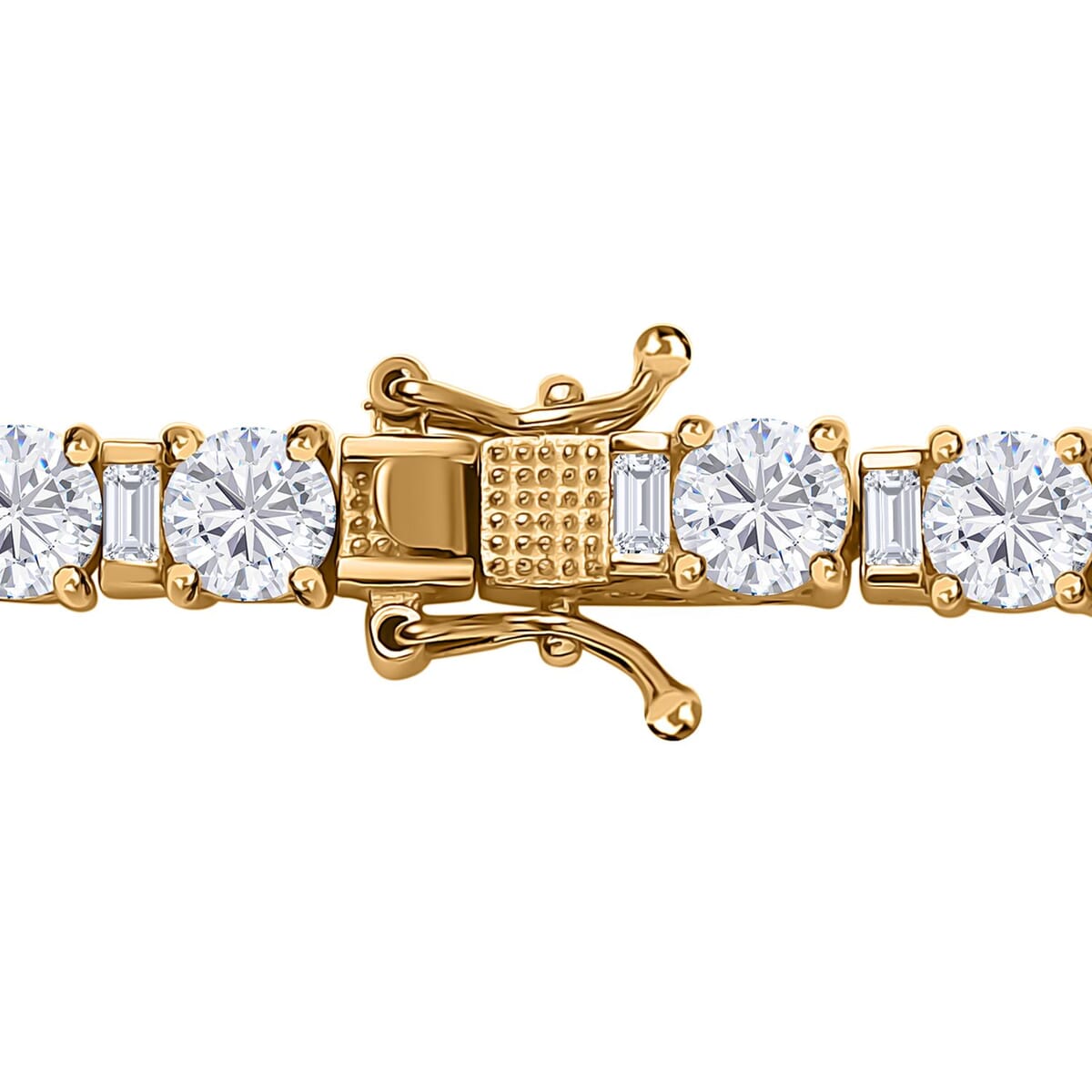 Moissanite Tennis Necklace 18 Inches in Vermeil Yellow Gold Over Sterling Silver 33.65 ctw image number 4
