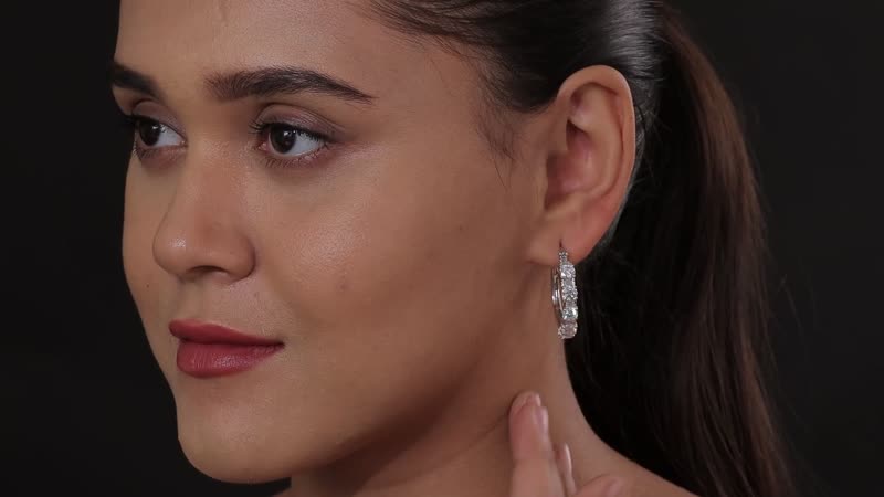 Moissanite Hoop Earrings in Vermeil Yellow Gold Over Sterling Silver 4.65 ctw