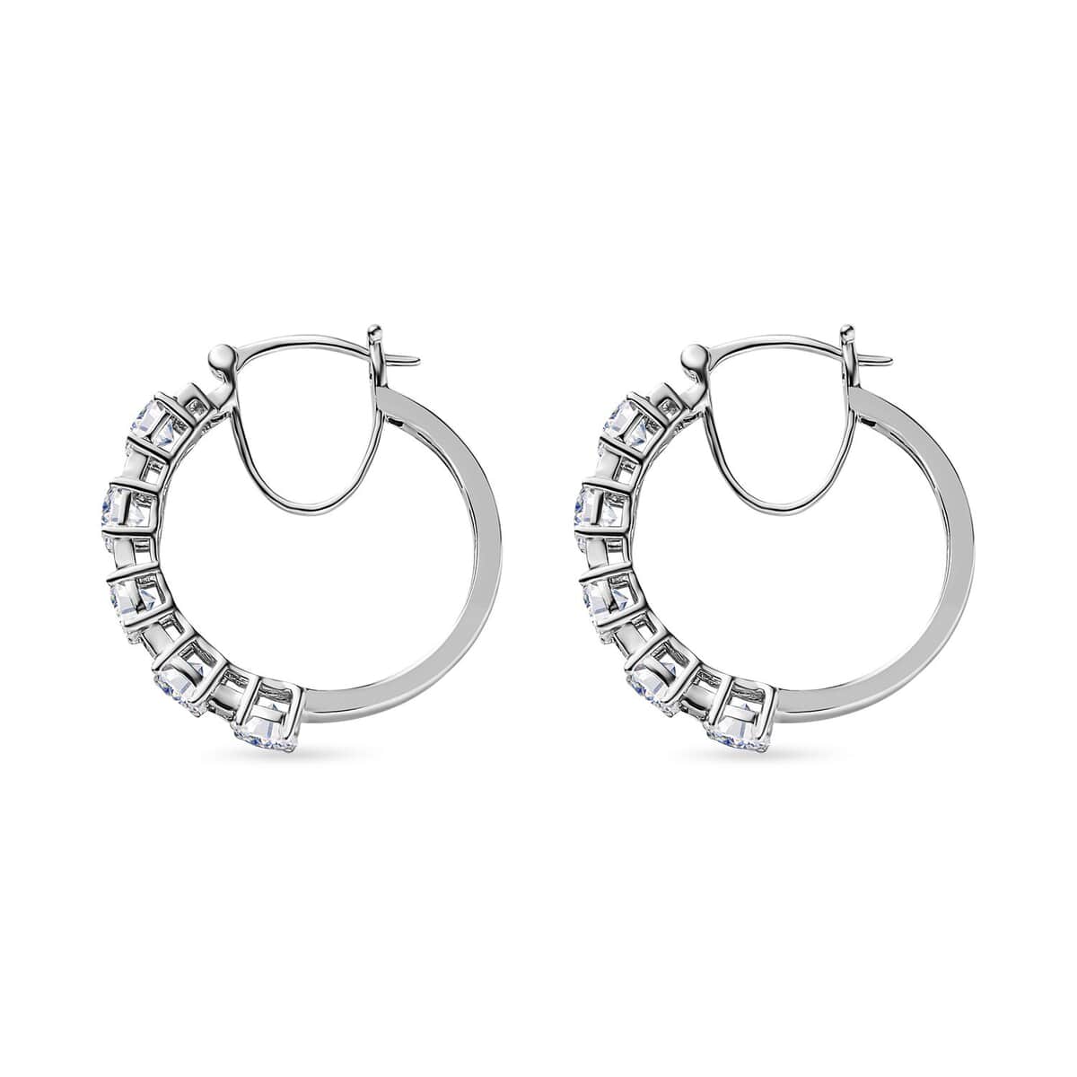 Moissanite Hoop Earrings in Vermeil Yellow Gold Over Sterling Silver 4.65 ctw image number 3