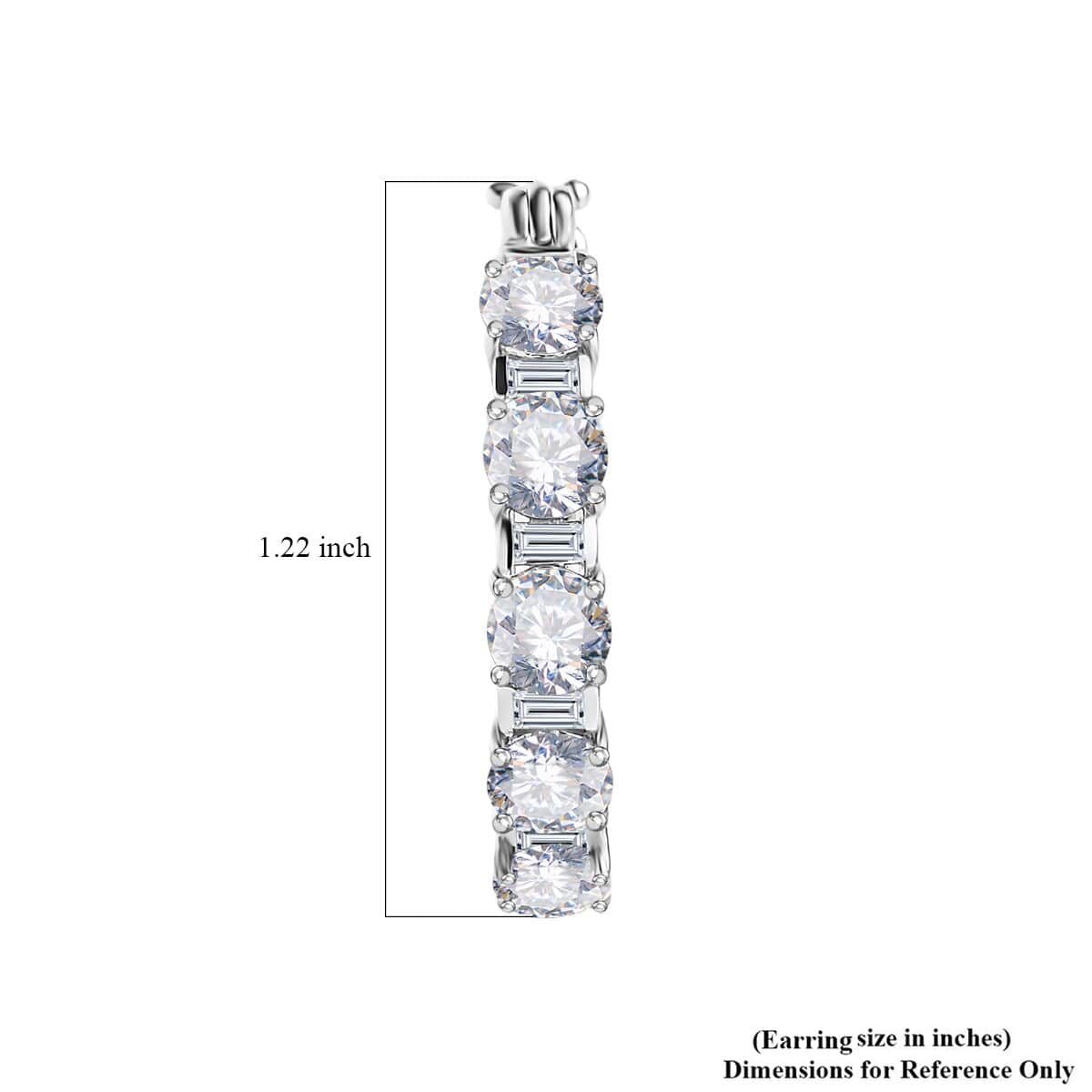 Moissanite Hoop Earrings in Platinum Over Sterling Silver 4.80 ctw image number 4