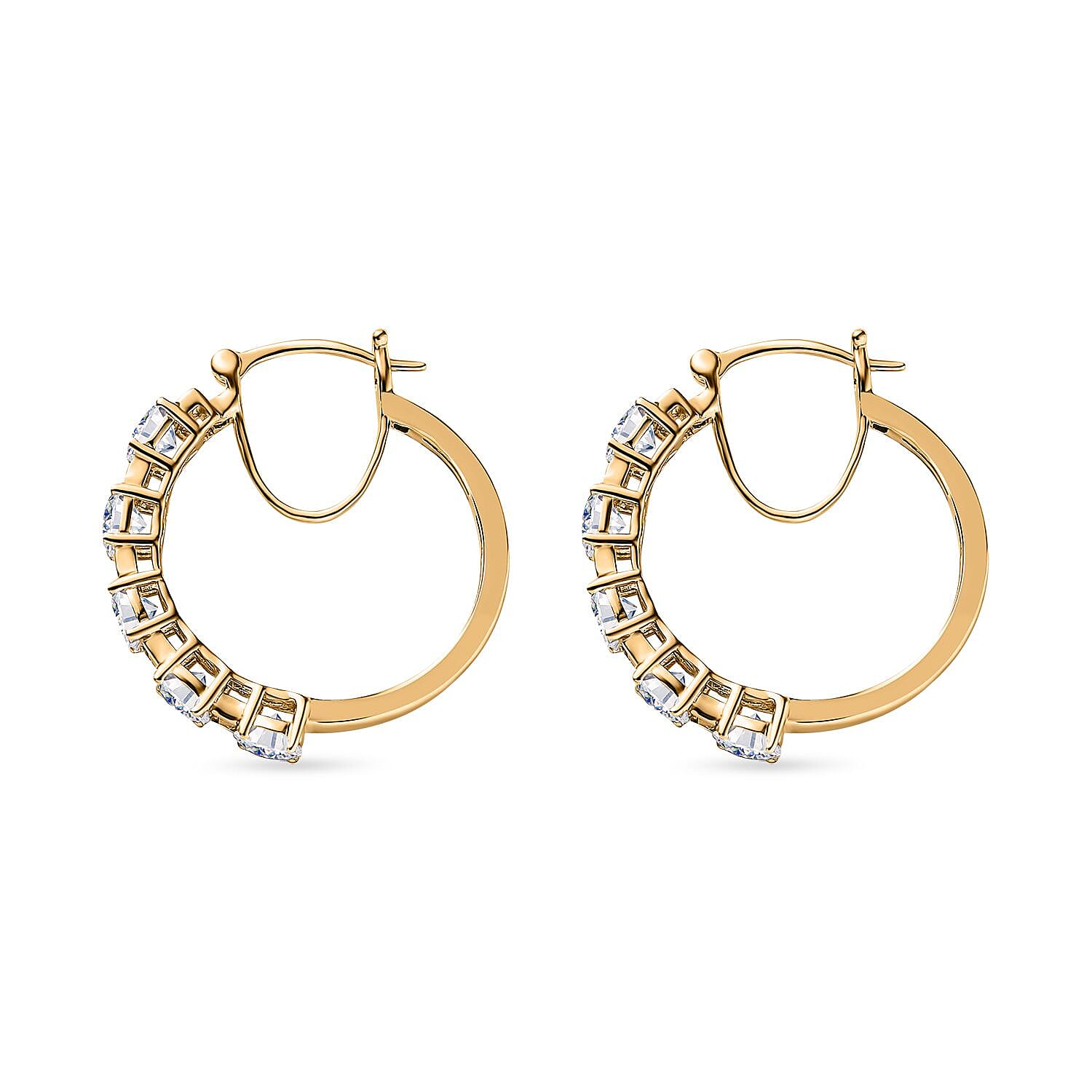 Buy Moissanite Hoop Earrings in Vermeil Yellow Gold Over