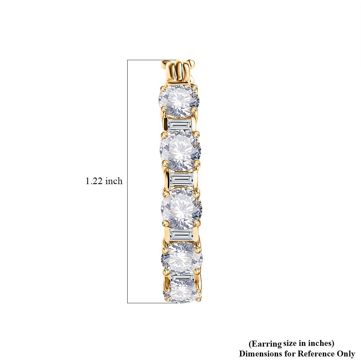 Moissanite Hoop Earrings in Vermeil Yellow Gold Over Sterling Silver 4.80 ctw image number 4