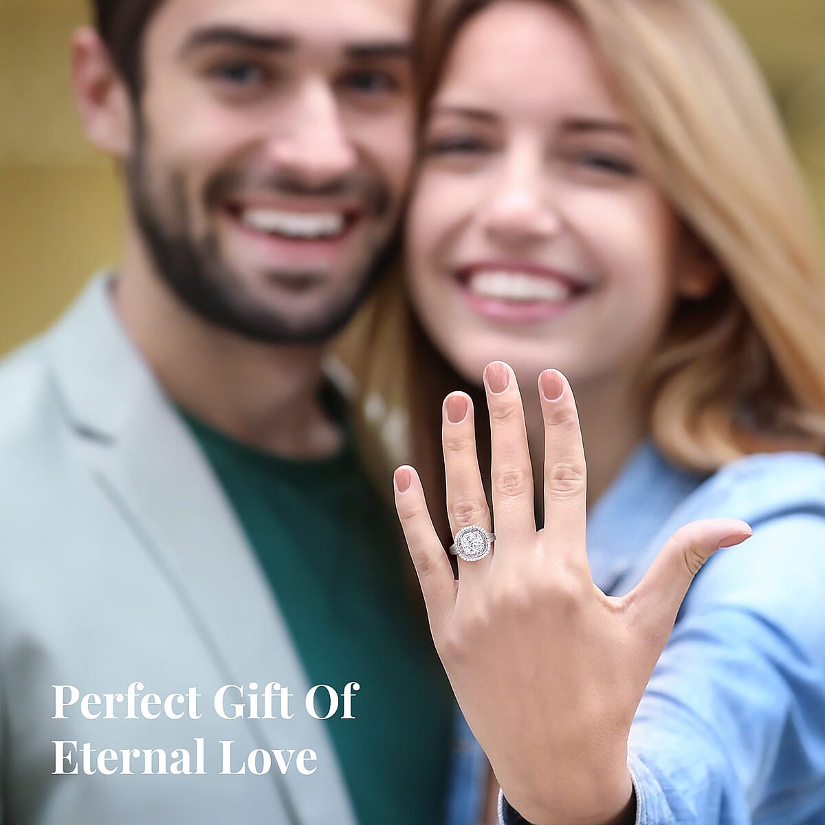 Moissanite and Madagascar Pink Sapphire Double Halo Ring in Platinum Over Sterling Silver (Size 8.0) 4.75 ctw image number 5