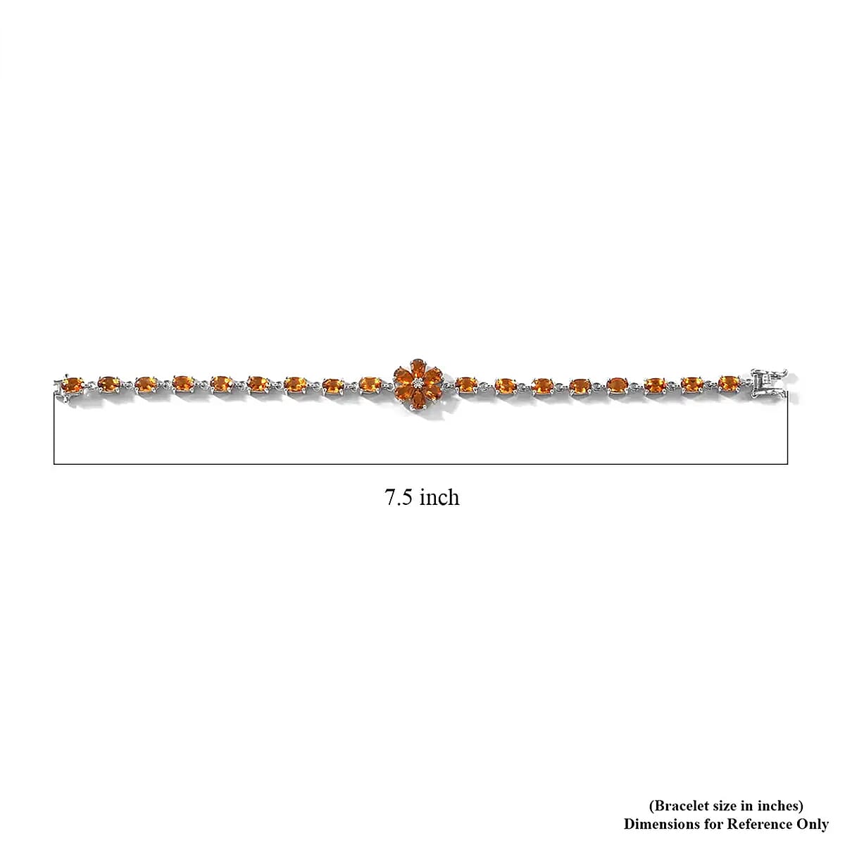 Santa Ana Madeira Citrine and White Zircon Floral Bracelet in Platinum Over Sterling Silver (8.00 In) 9.85 ctw image number 6