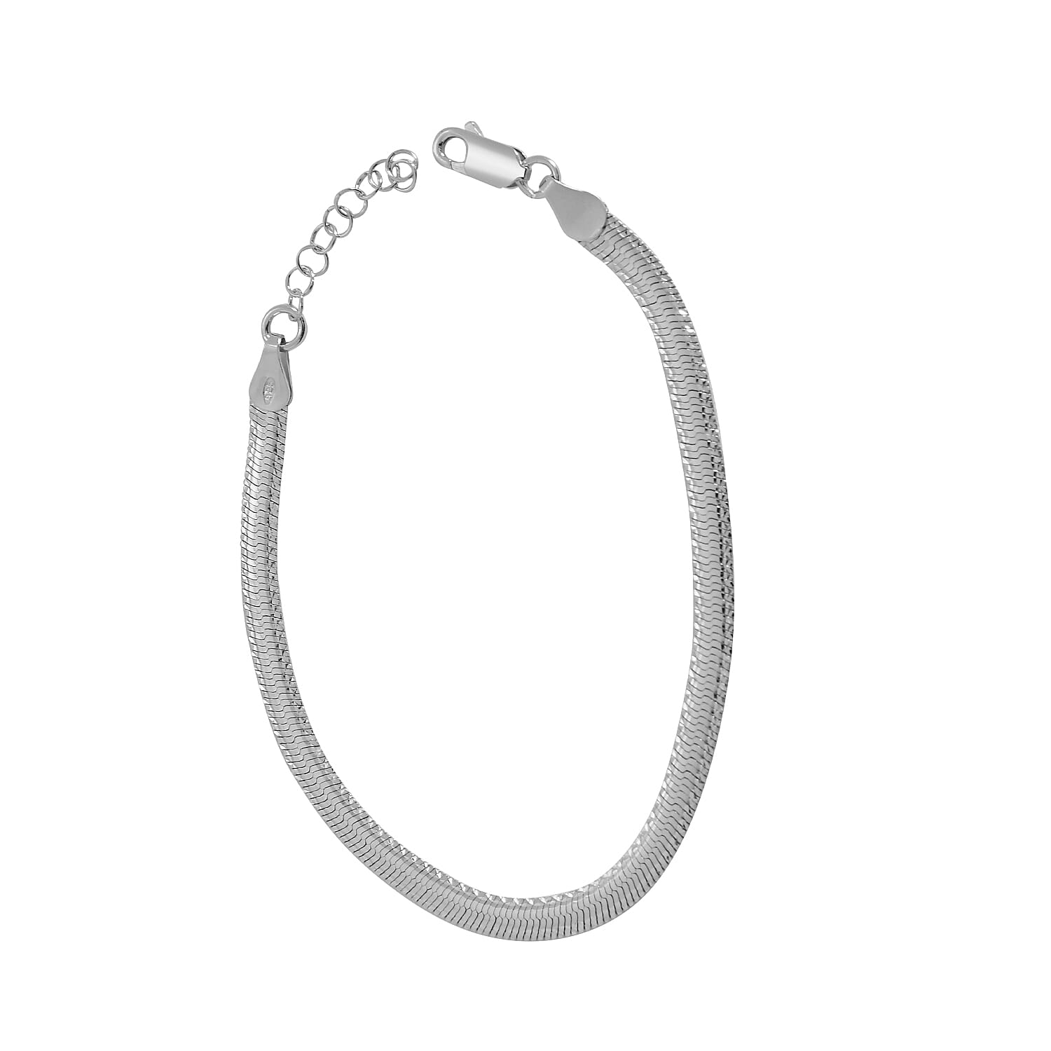 Bracelet in Rhodium Over Sterling Silver (7.0-8.0In) 4.02 Grams