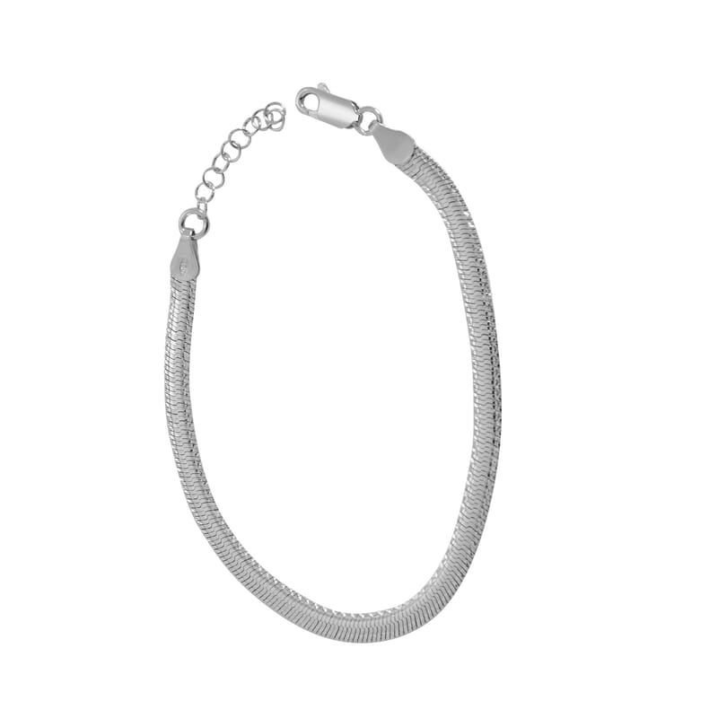 Bracelet in Rhodium Over Sterling Silver (7.0-8.0In) 4.02 Grams