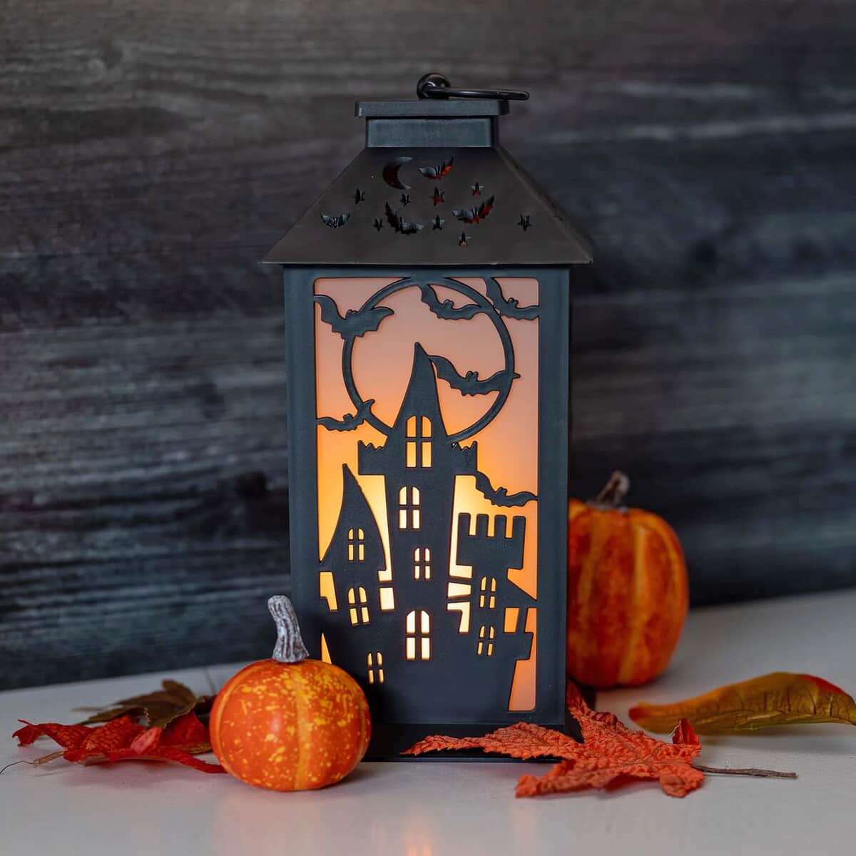 Halloween-Battery Operated Flame Effect Halloween Lantern image number 1