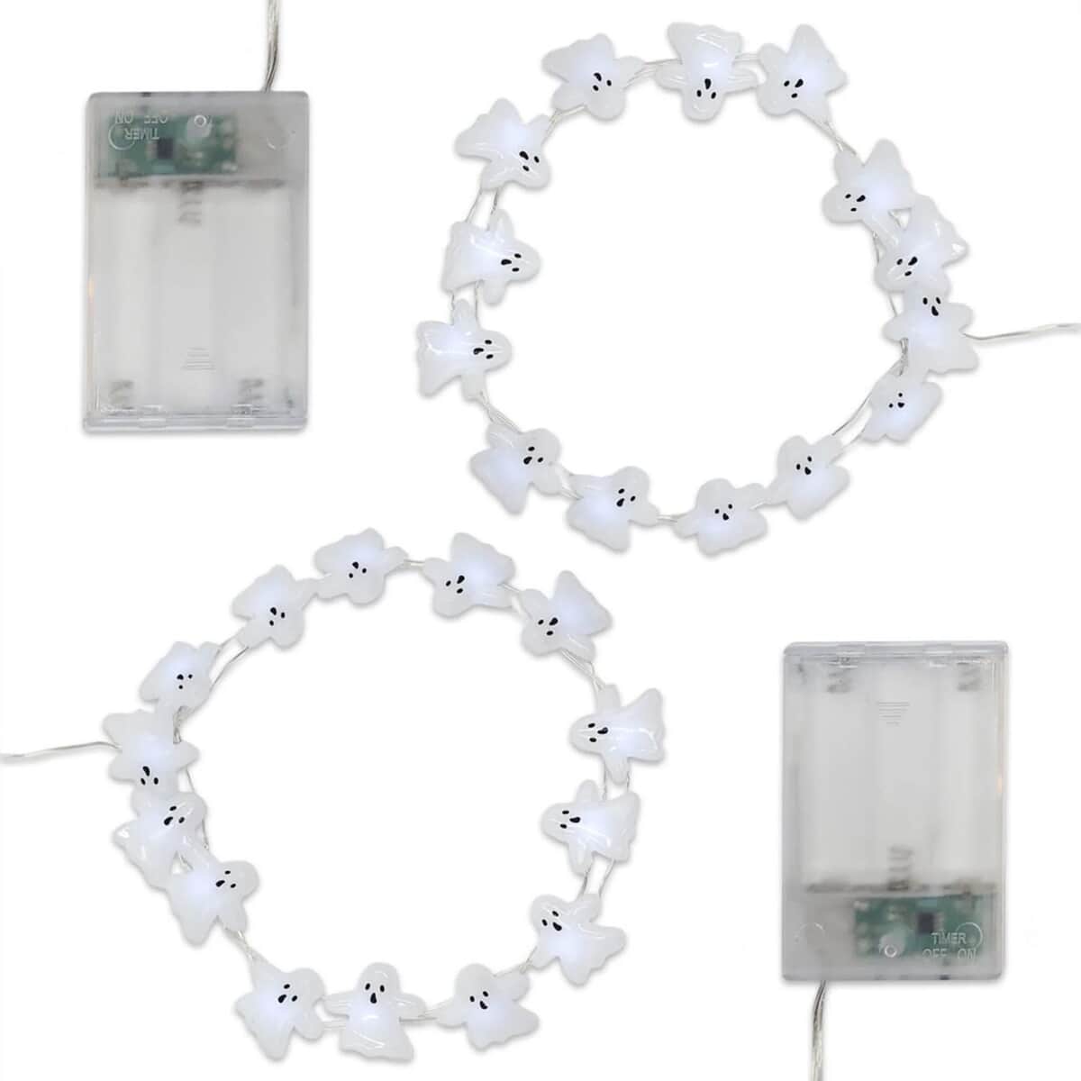 Halloween-Battery Operated LED Fairy String Lights with Ghost Motif – Set of 2 image number 0