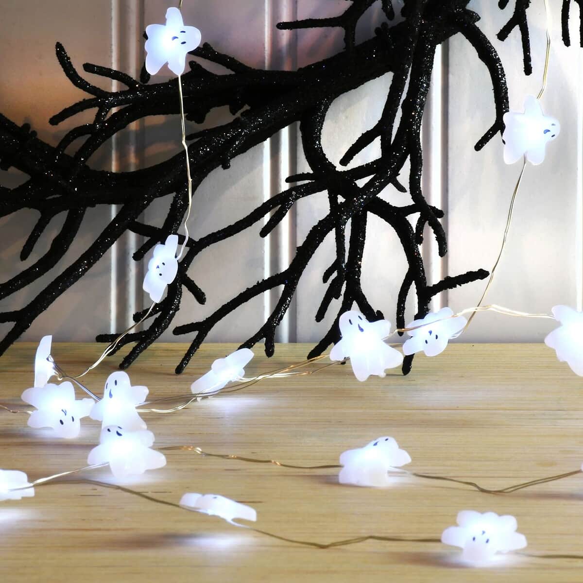 Halloween-Battery Operated LED Fairy String Lights with Ghost Motif – Set of 2 image number 2