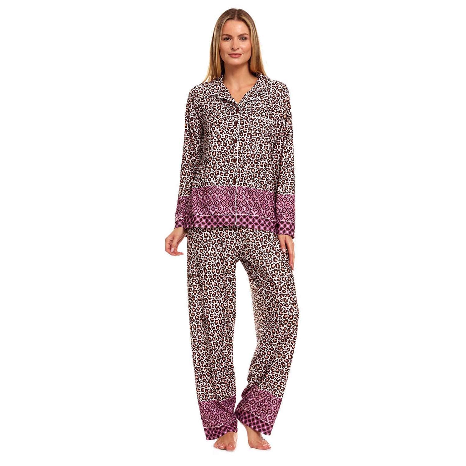 Purple leopard print discount pajamas